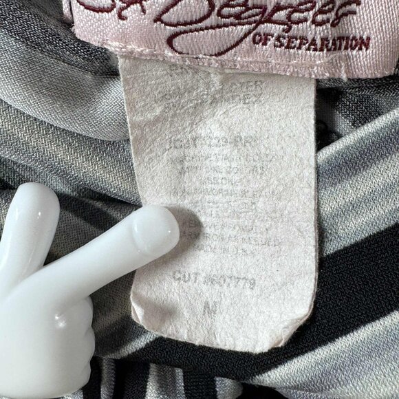 Six Degrees Striped Turtleneck Mesh Top | Sheer Short Sleeve Y2K Retro Tee - Picture 7 of 10